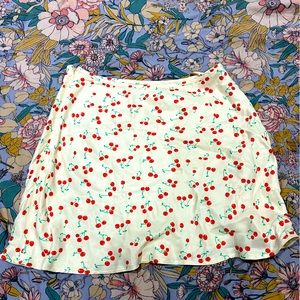 Silk cherry skirt no tag/brand